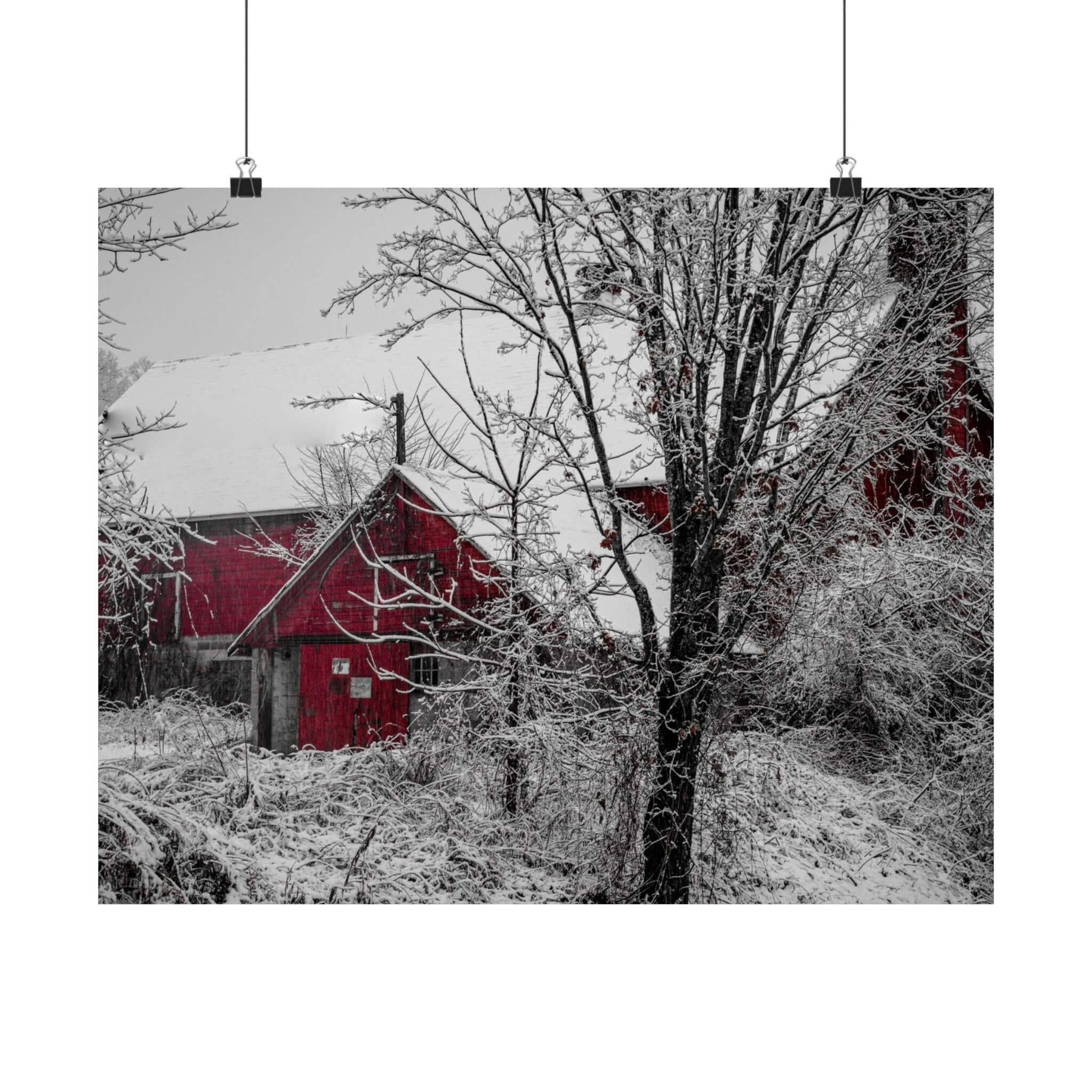 Poster - Snowy Barn (Greenwich, New York)