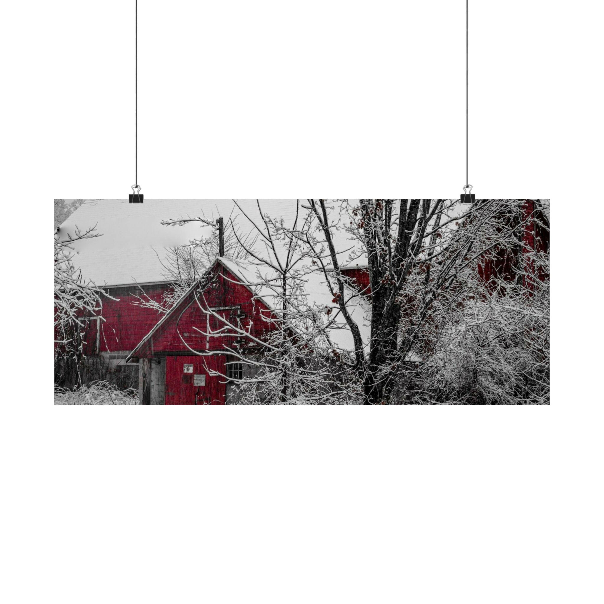 Poster - Snowy Barn (Greenwich, New York)