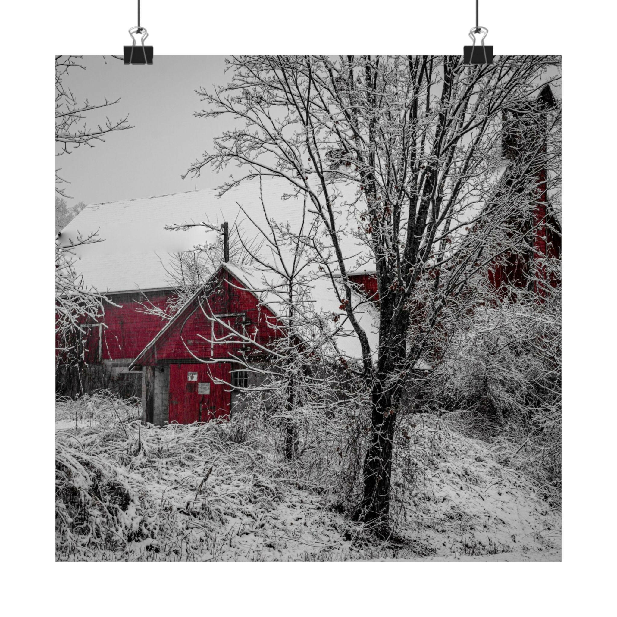 Poster - Snowy Barn (Greenwich, New York)