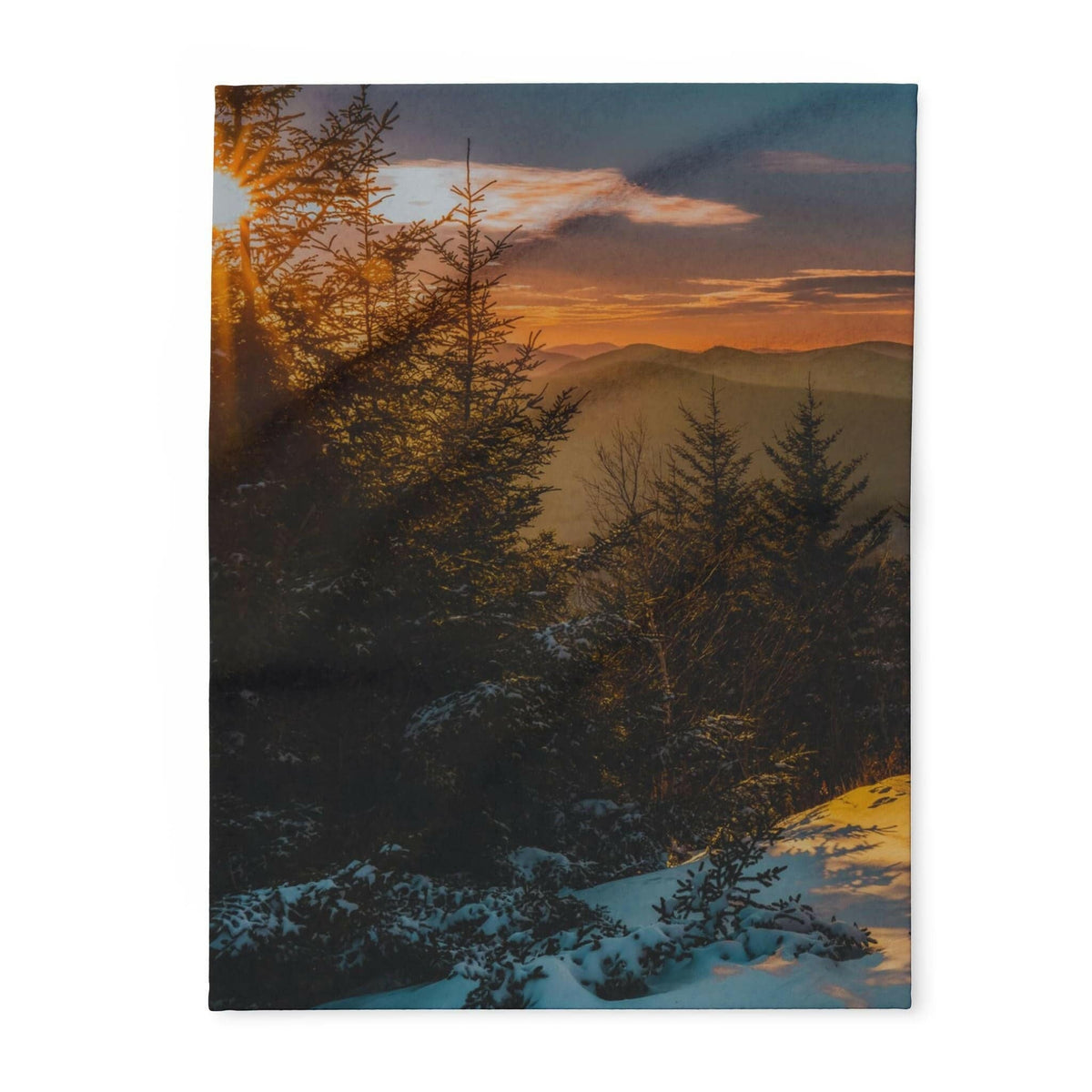 Hadley Mountain Winter- Arctic Fleece Blanket.