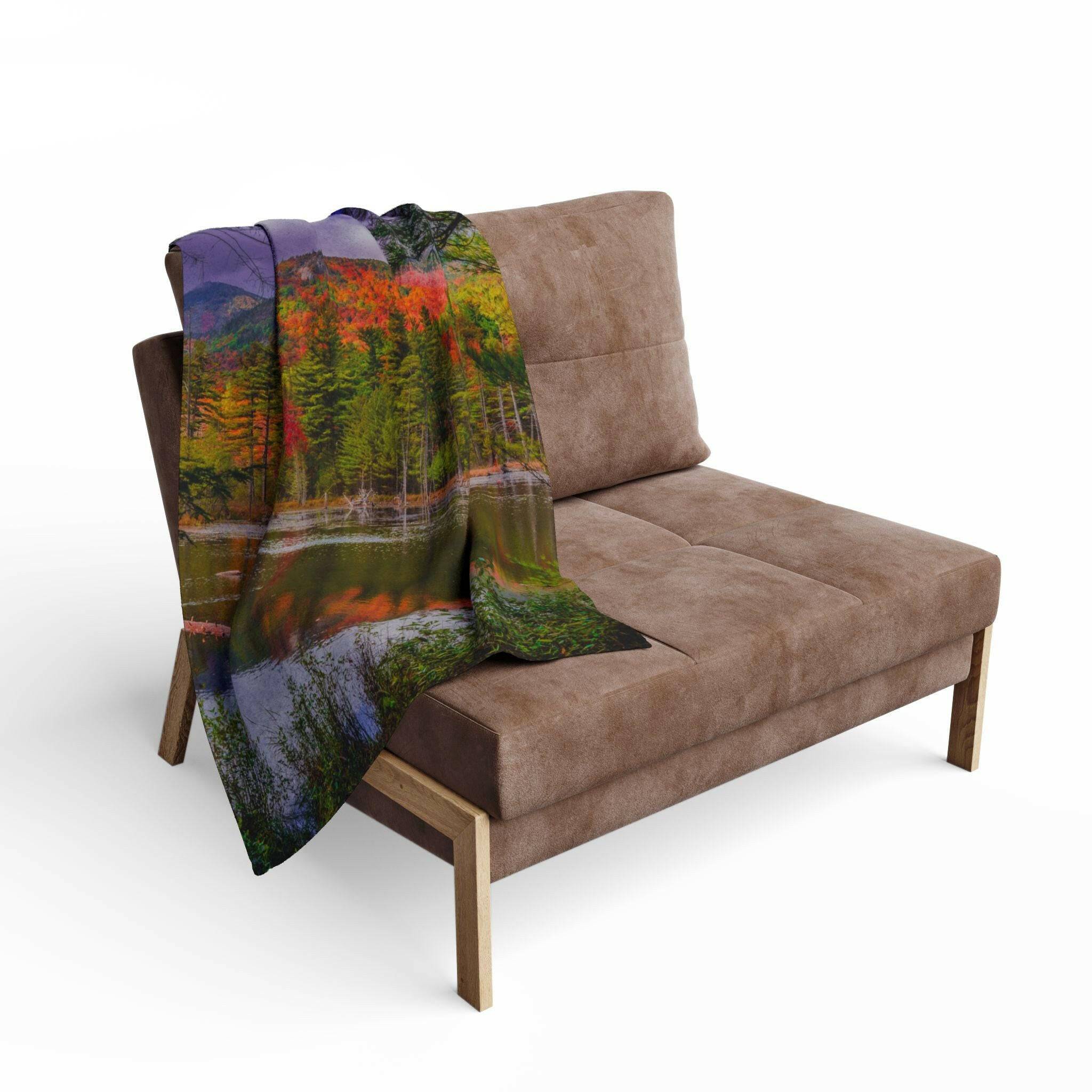 Adirondack Mountains Fall Foliage-Arctic Fleece Blanket.