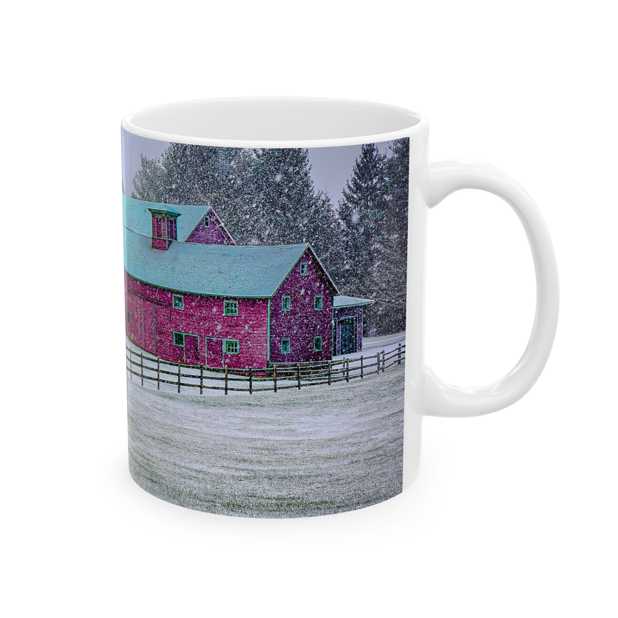 Mug - Red Barn Snowfall Upstate New York