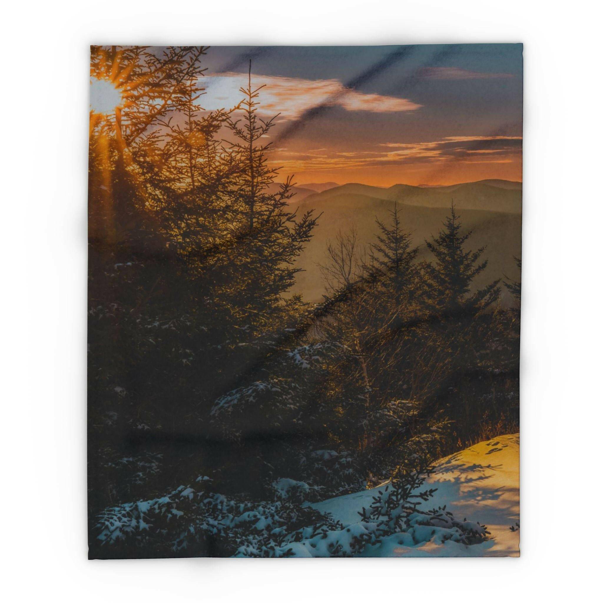 Hadley Mountain Winter- Arctic Fleece Blanket.