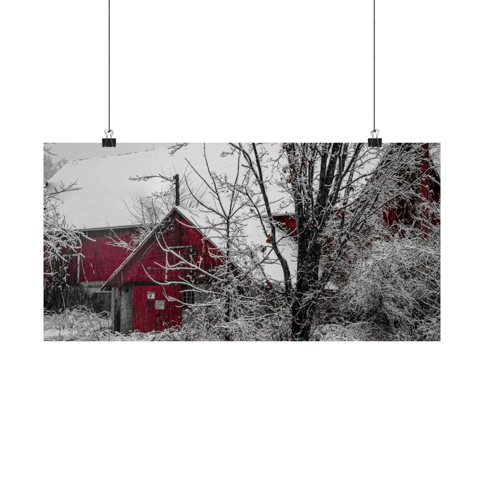 Poster - Snowy Barn (Greenwich, New York)