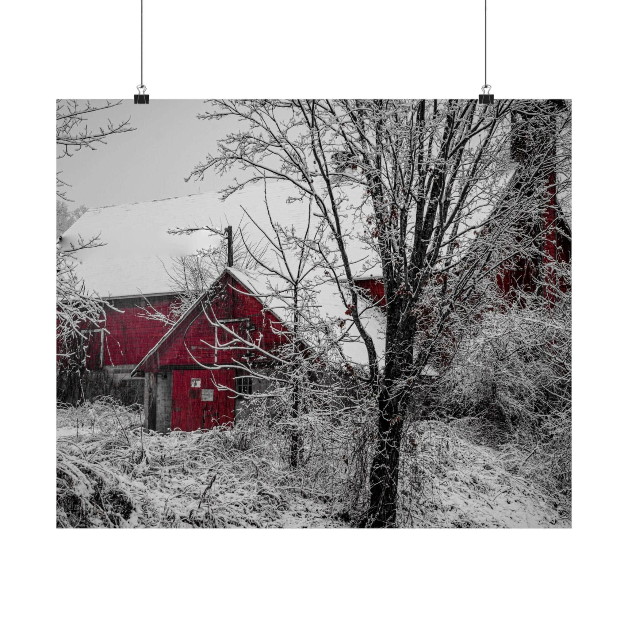 Poster - Snowy Barn (Greenwich, New York)