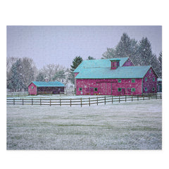 Puzzle (120, 252, 500-Piece) Snow on the Farm