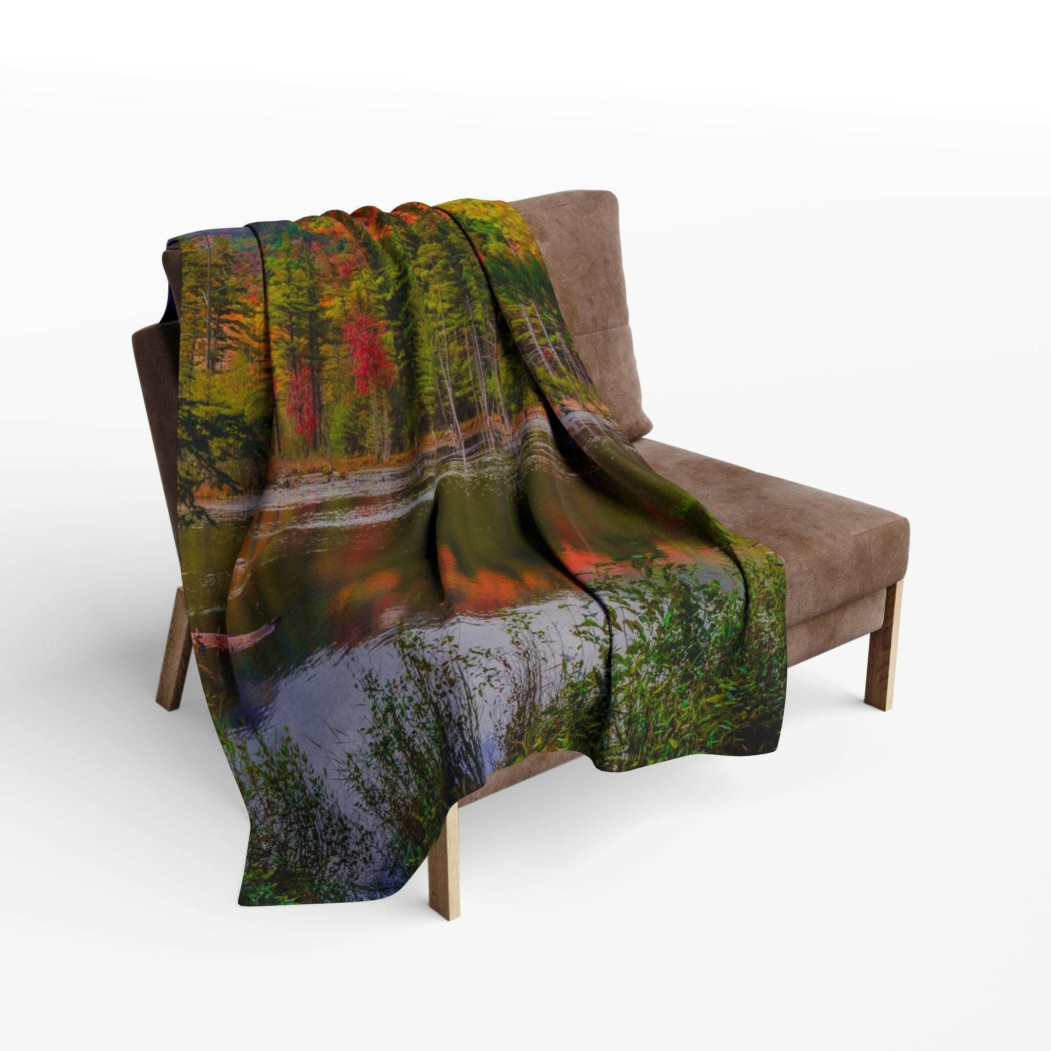 Adirondack Mountains Fall Foliage-Arctic Fleece Blanket.